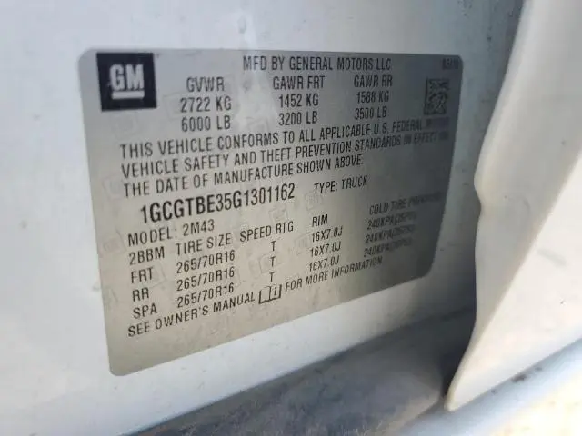 2016 CHEVROLET COLORADO