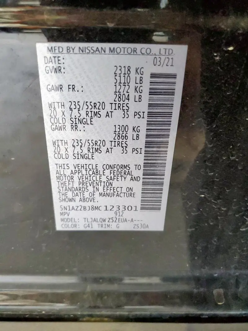 2021 NISSAN MURANO SV  