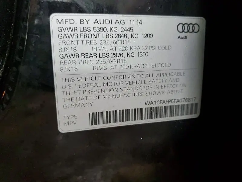 2015 AUDI Q5 PREMIUM  