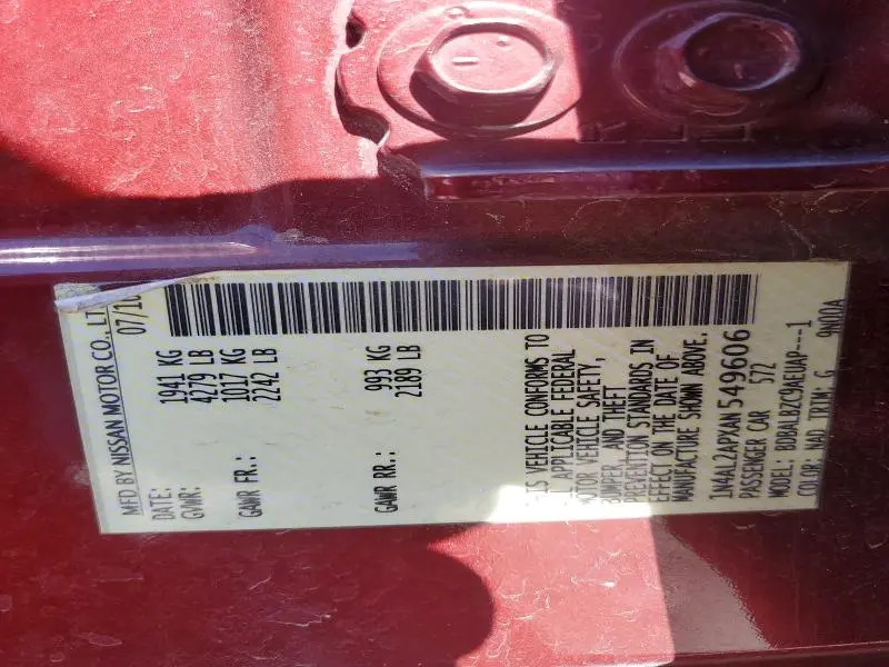 2010 NISSAN ALTIMA 2.5  