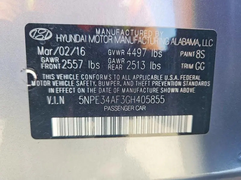 2016 HYUNDAI SONATA SPORT  