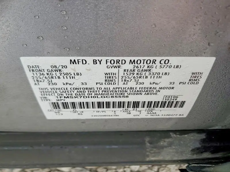 2020 FORD EXPLORER XLT  