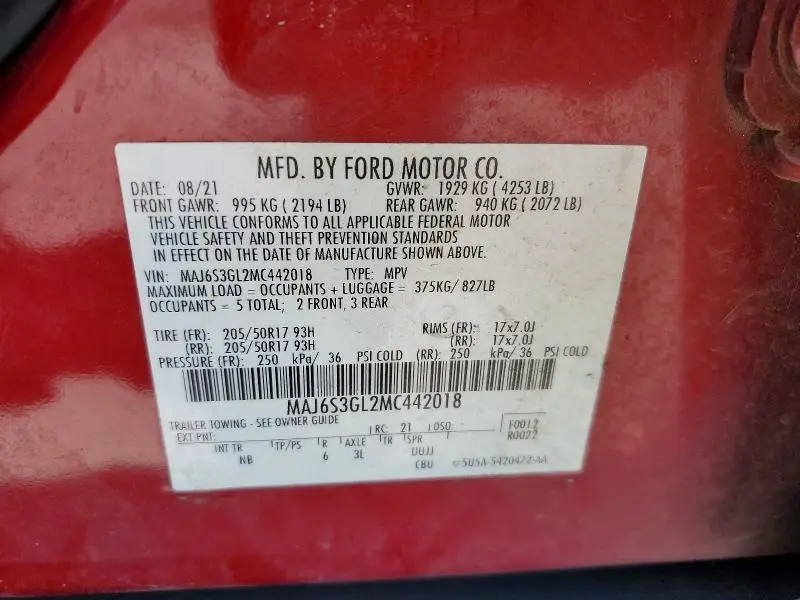 2021 FORD ECOSPORT SE  