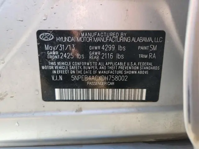 2013 HYUNDAI SONATA GLS  