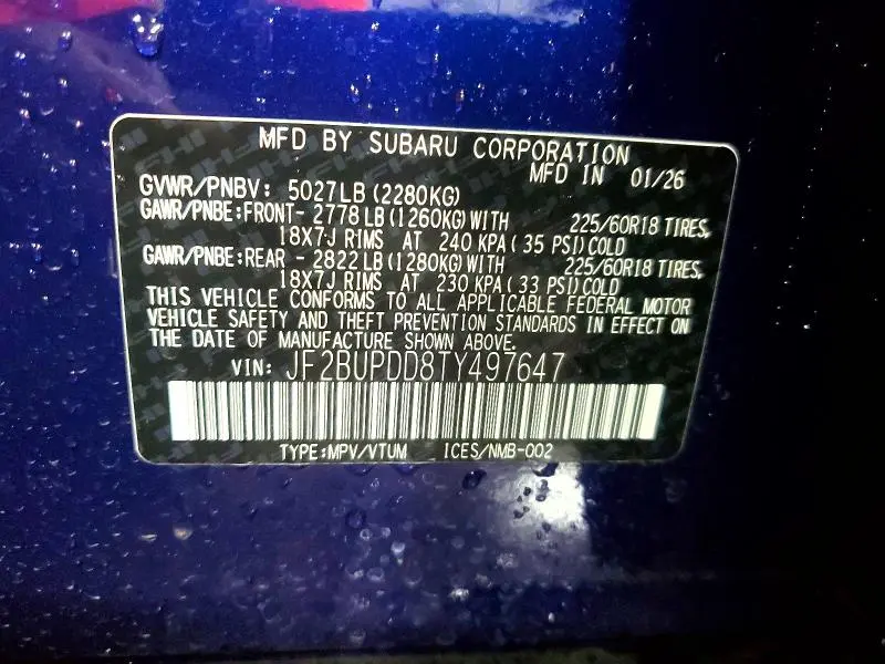 2026 SUBARU OUTBACK LIMITED  