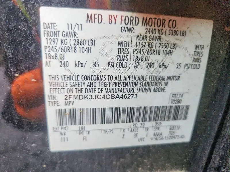 2012 FORD EDGE SEL  
