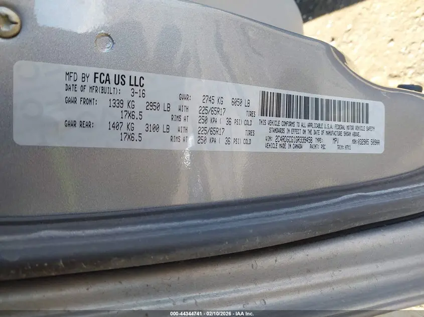 2016 DODGE GRAND CARAVAN SXT