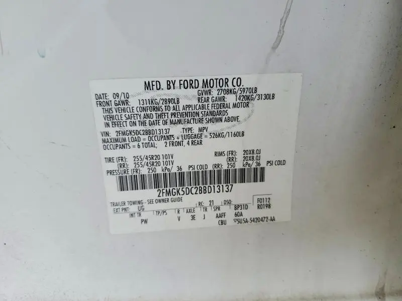 2011 FORD FLEX LIMITED  