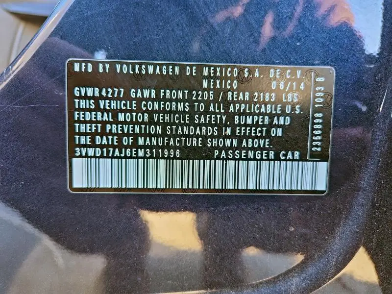 2014 VOLKSWAGEN JETTA SE  