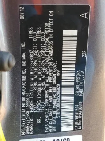 2013 TOYOTA SIENNA XLE  
