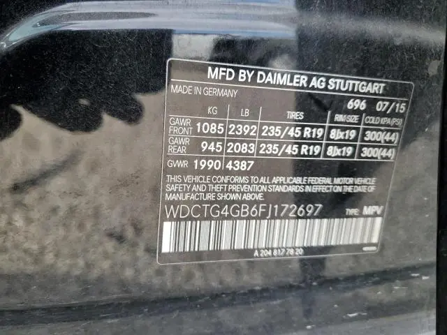 2015 MERCEDES-BENZ GLA 250 4MATIC  