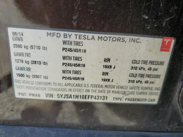 2014 TESLA MODEL S   