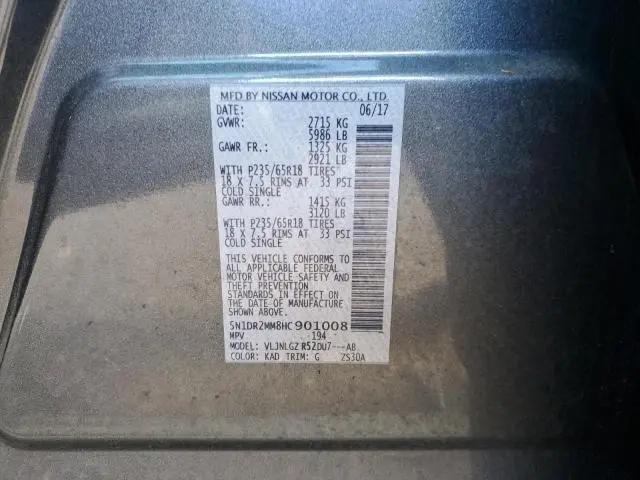 2017 NISSAN PATHFINDER S  