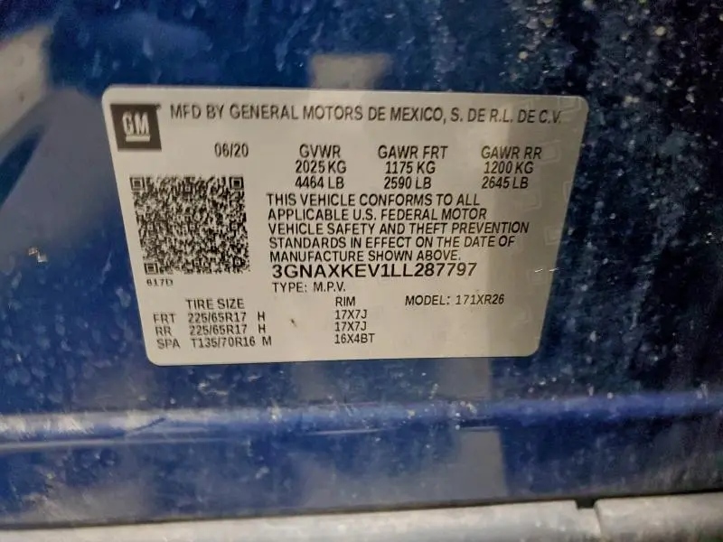 2020 CHEVROLET EQUINOX LT  