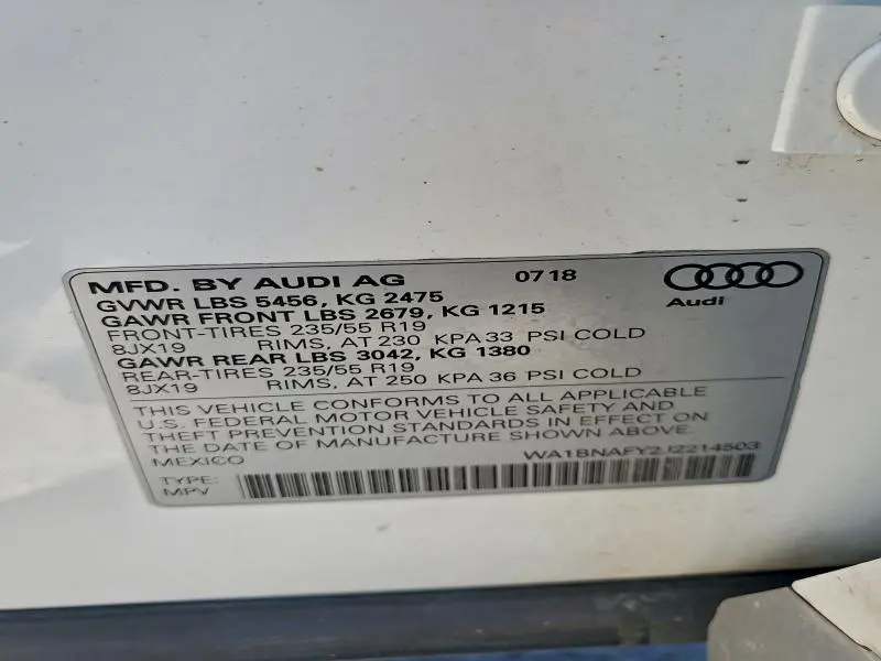 2018 AUDI Q5 PREMIUM PLUS  