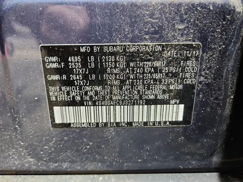 2018 SUBARU OUTBACK 2.5I PREMIUM  
