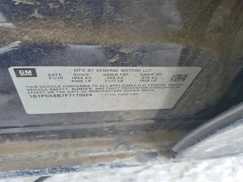 2015 CHEVROLET CRUZE LT  