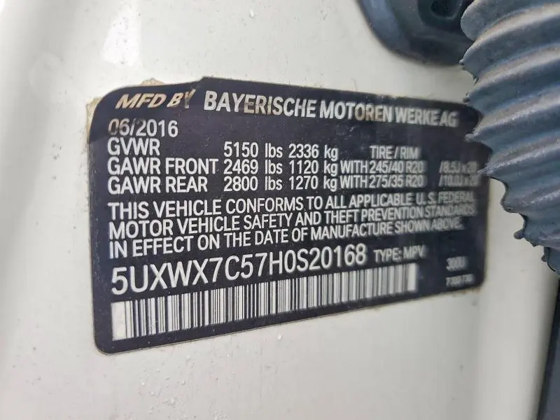 2017 BMW X3 XDRIVE35I  