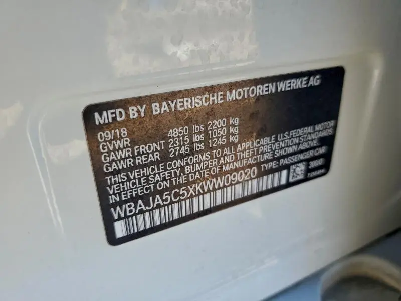 2019 BMW 530 I  