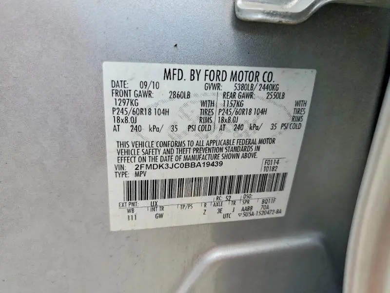 2011 FORD EDGE SEL  