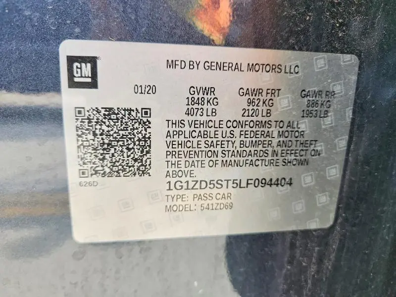 2020 CHEVROLET MALIBU LT  