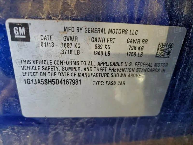 2013 CHEVROLET SONIC LS  