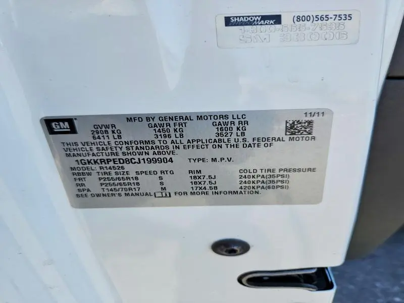 2012 GMC ACADIA SLE  