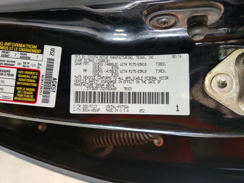 2016 TOYOTA TUNDRA SR5  