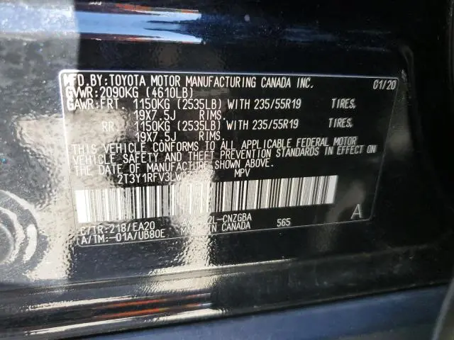 2020 TOYOTA RAV4 LIMITED  