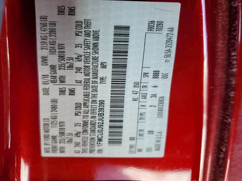 2018 FORD ESCAPE TITANIUM  