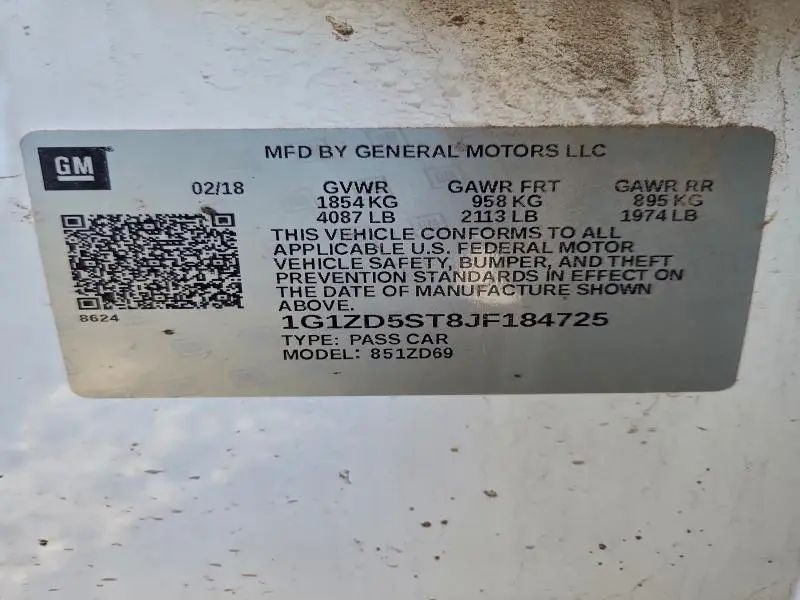 2018 CHEVROLET MALIBU LT  