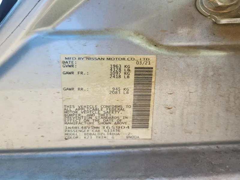 2021 NISSAN ALTIMA S  