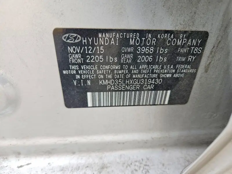 2016 HYUNDAI ELANTRA GT BASE  