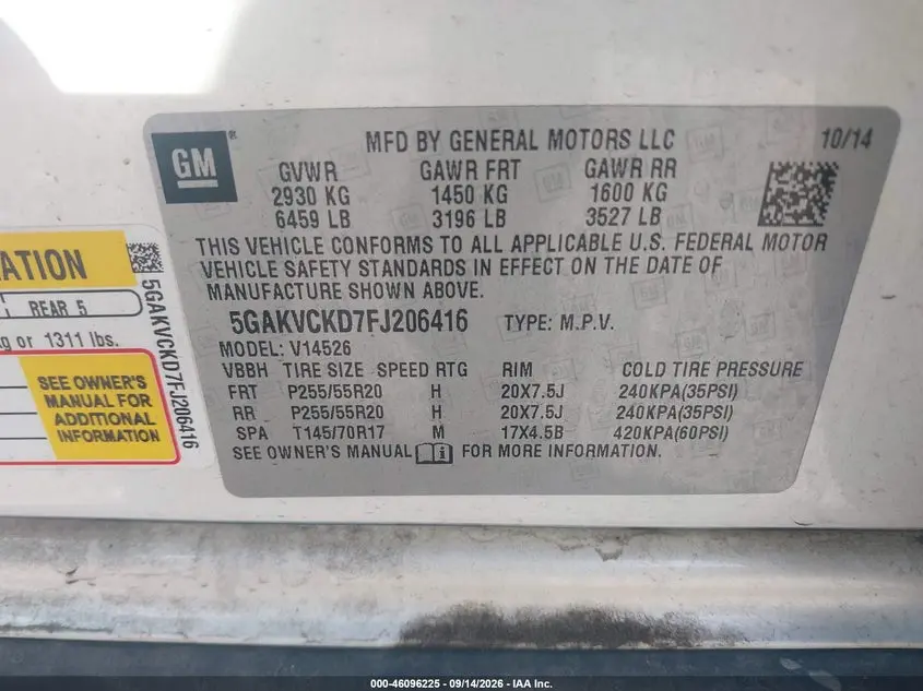 2015 BUICK ENCLAVE PREMIUM