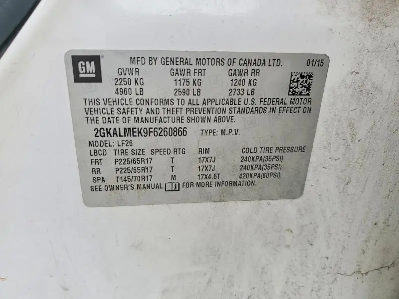 2015 GMC TERRAIN SLE  