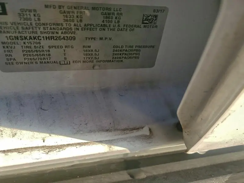 2017 CHEVROLET TAHOE K1500 LS  