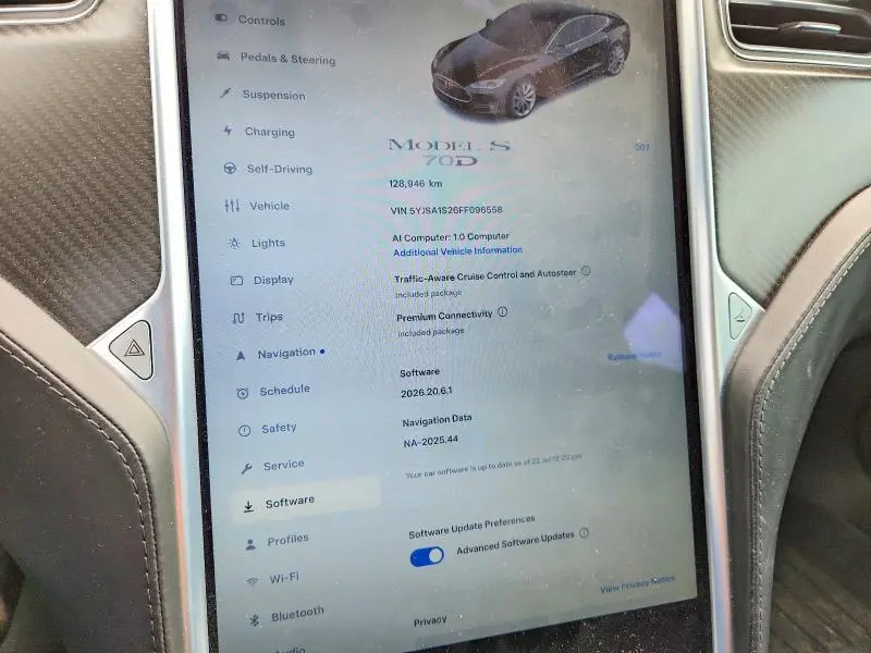 2015 TESLA MODEL S 70D  