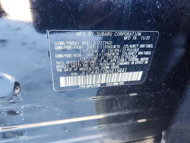 2022 SUBARU FORESTER PREMIUM  