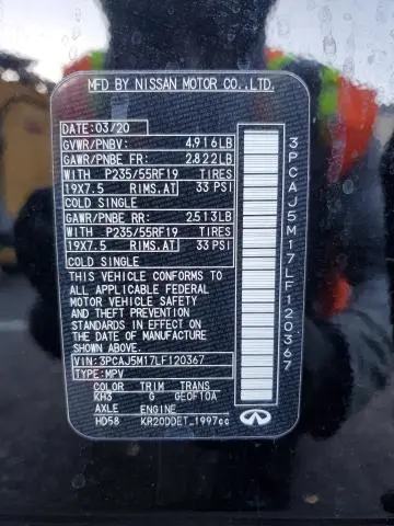 2020 INFINITI QX50 PURE  