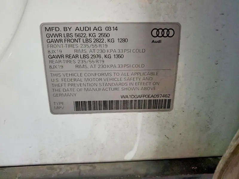 2014 AUDI Q5 PREMIUM PLUS  