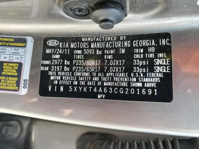 2012 KIA SORENTO   