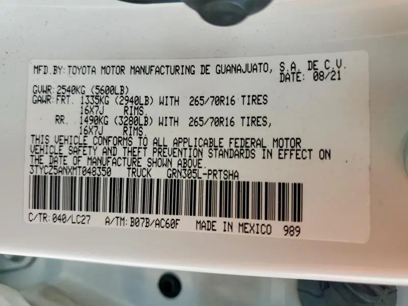 2021 TOYOTA TACOMA   