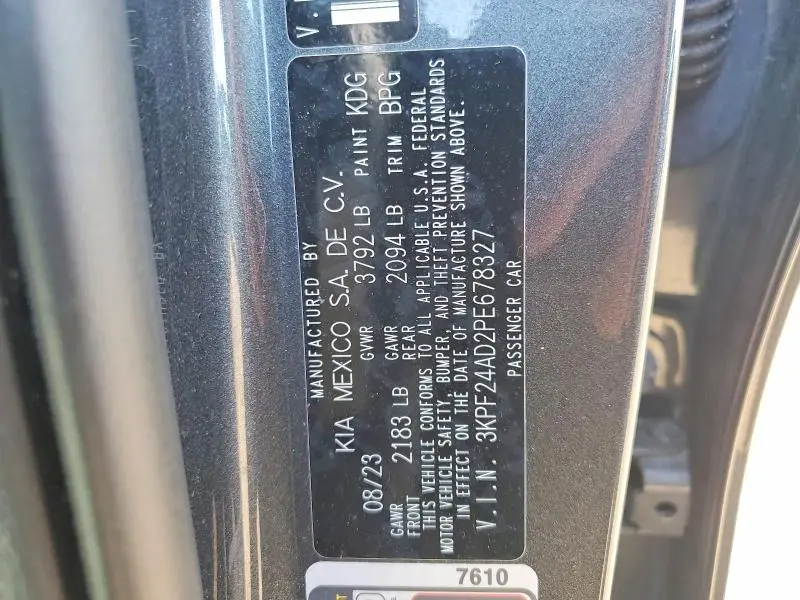 2023 KIA FORTE LXS  