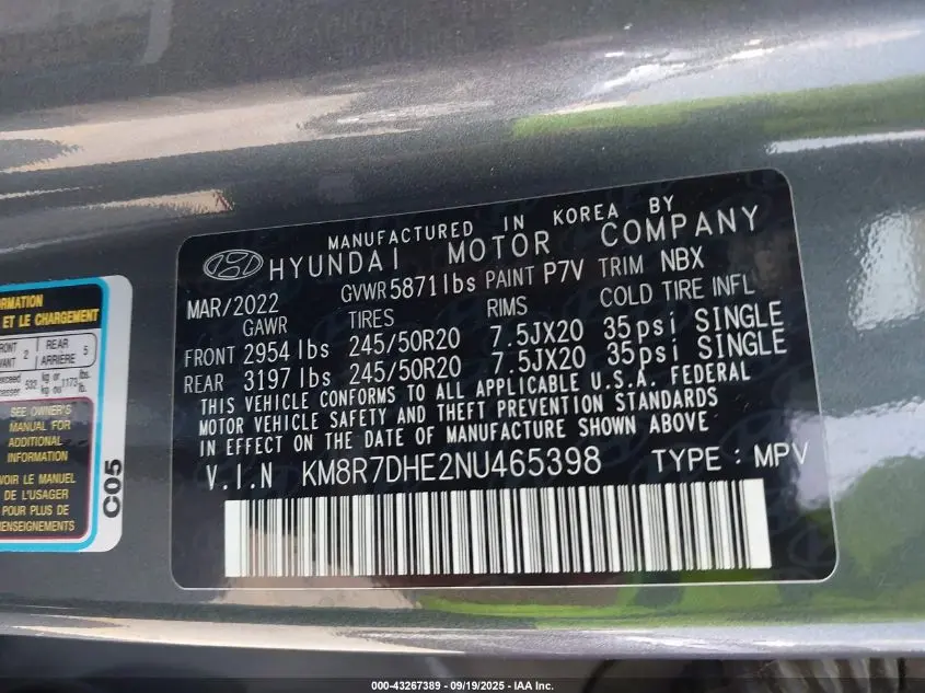 2022 HYUNDAI PALISADE CALLIGRAPHY