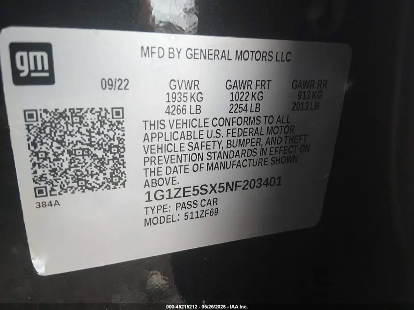 2022 CHEVROLET MALIBU FWD PREMIER