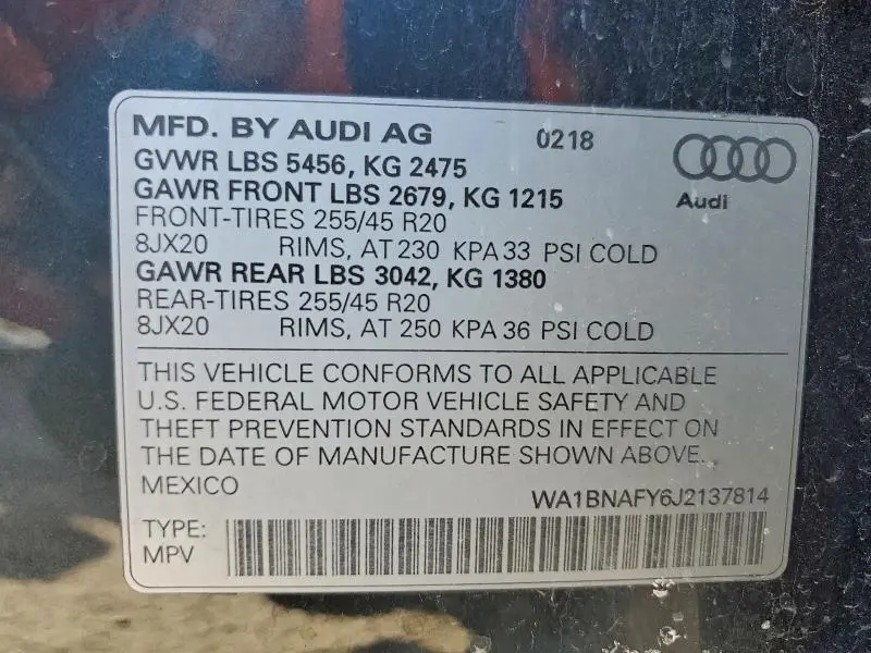 2018 AUDI Q5 PREMIUM PLUS  