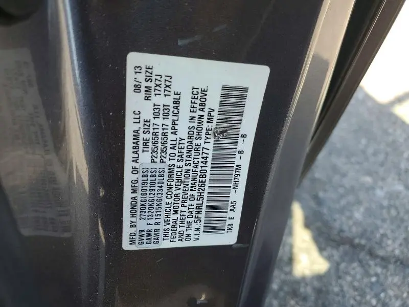2014 HONDA ODYSSEY LX  