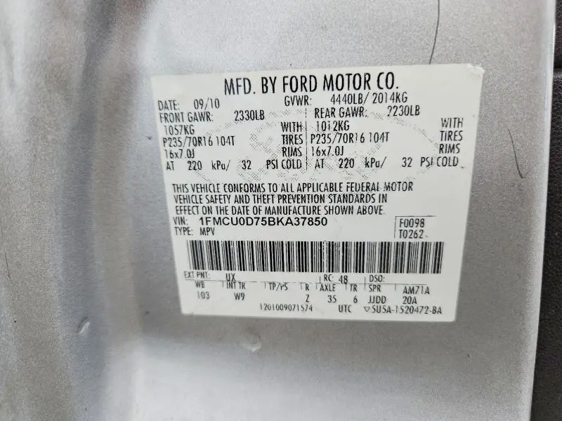 2011 FORD ESCAPE XLT  
