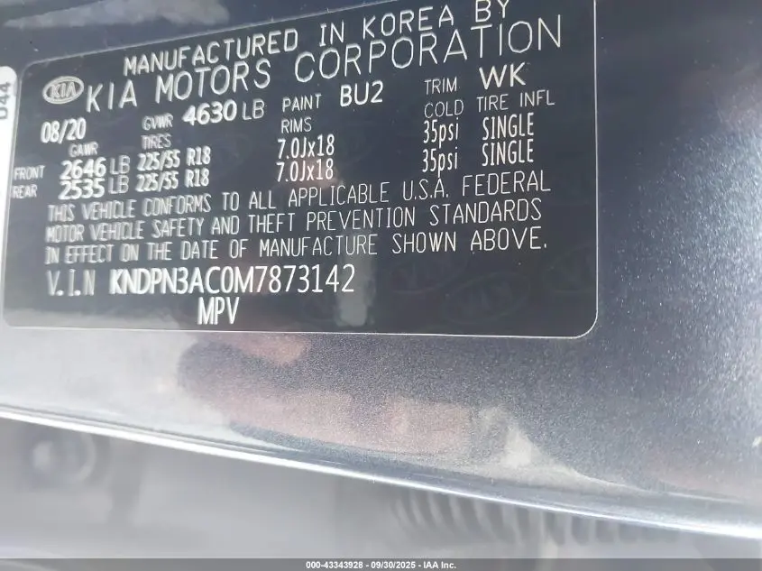 2021 KIA SPORTAGE EX