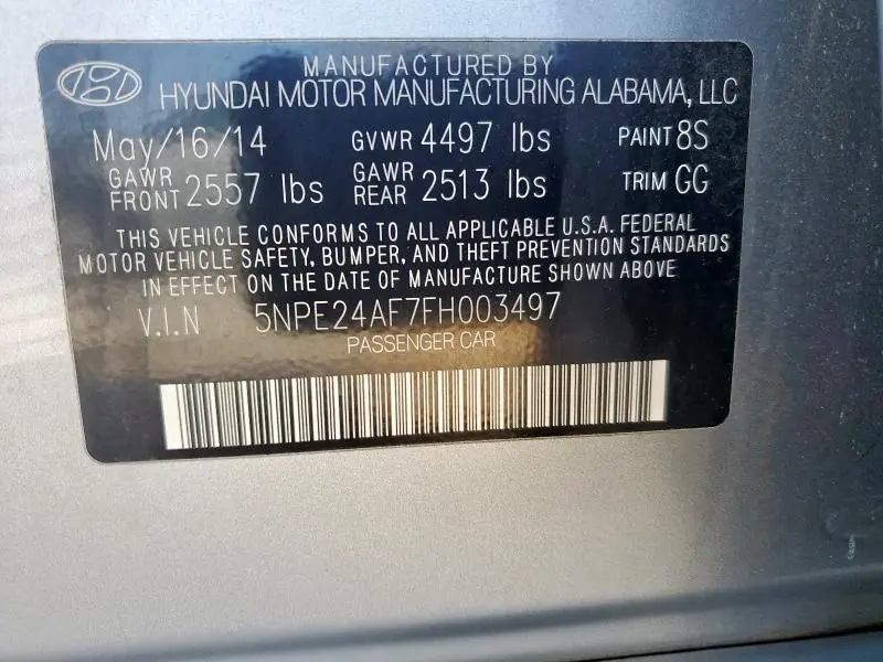 2015 HYUNDAI SONATA SE  